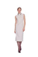 Model is wearing classic Sheath dress sewn with the sewing pattern Burda 5713