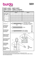 Schnittmuster sportliches Shirt mit Kapuze Burda 5691 Gr. 46-60