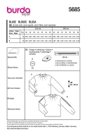 Schnittmuster moderne Bluse mit Falten Burda 5685 Gr. 36-48