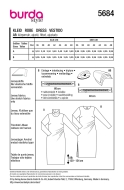 Schnittmuster figurbetontes Kleid mit Drapierung Burda 5684 Gr. 36-48