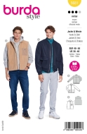 Envelope sewing pattern shows a casual Mens blouson...