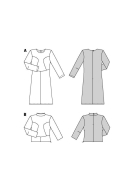 Modeldrawing of sewing pattern Burda 5677 for feminine...