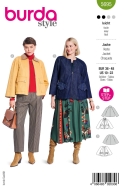 Envelope sewing pattern shows a fashionable Jacket with...