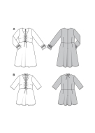 Modeldrawing of sewing pattern Burda 5732 for feminine...