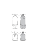 Modeldrawing of sewing pattern Burda 5737 for cute Dress...