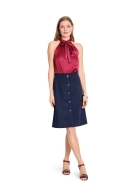 Schnittmuster süßes Kleid mit Neckholder und freien Schultern Burda 5737 Gr. 34-44