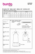 Schnittmuster süßes Kleid mit Neckholder und freien Schultern Burda 5737 Gr. 34-44