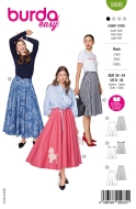Envelope sewing pattern shows a flowing Skirt with wide...