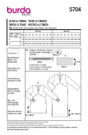 Schnittmuster feminines Kleid mit Empirenaht Burda 5704 Gr. 46-60