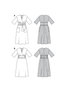 Modeldrawing of sewing pattern Burda 5724 for feminine...