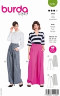 Envelope sewing pattern shows a fashionable Pants with...