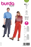Envelope sewing pattern shows a fashionable Pants with...