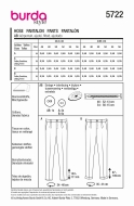 Sewing pattern Low-rise pants with pressed creases Burda 5722