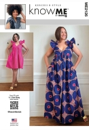 Envelope sewing pattern shows a romantic misses dress...