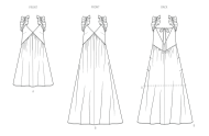 Modeldrawing of sewing pattern knowME 2126 for romantic...