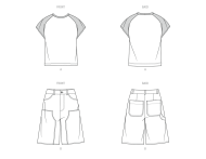 Modeldrawing of sewing pattern knowME 2121 for casual...