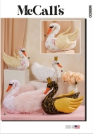 Envelope sewing pattern shows a unusual plush toy swan in...