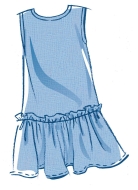 Schnittmuster gerades Mädchenkleid oder Kombination mit Schleifenverschluss McCalls 8593 Gr. 7-14 (127-155cm)