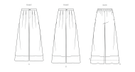 Modeldrawing of sewing pattern McCalls 8588 for casual...