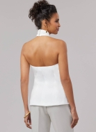 Schnittmuster elegantes Oberteil mit Knopfleiste und verdrehtem Neckholder-Träger McCalls 8579 Gr. 34-52