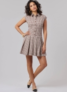 Sewing pattern shirt dress with half button placket and pleated skirt McCalls 8576