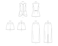 Modeldrawing of sewing pattern McCalls 8585 for summery...