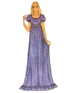 Schnittmuster authentisches 70er-Jahre-Vintage-Kleid mit Saumrüsche McCalls 8594 Gr. 32-50