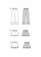 Modeldrawing of sewing pattern Burda 5631 for romantic...