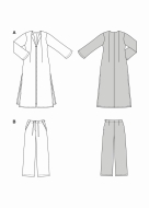 Modeldrawing of sewing pattern Burda 5633 for stylish set...