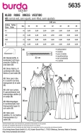 Schnittmuster sommerliches Damenkleid mit Überrock und Träger am Ausschnitt, auch zum Binden Burda 5635 Gr. 36-48