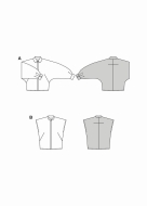 Modeldrawing of sewing pattern Burda 5636 for short...