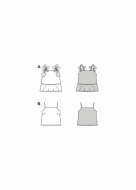 Modeldrawing of sewing pattern Burda 5638 for simple...