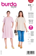 Schnittmusterhülle zeigt ein lockeres Damenkleid,...