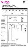 Sewing pattern misses blouse or misses dress fully buttoned shirt dress Burda 5644