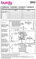 Sewing pattern misses set top with gathered back neckline shirt and shorts Burda 5645