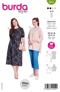 Schnittmusterhülle zeigt ein gerades Damenkleid,...