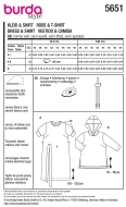 Schnittmuster gerades Damenkleid, auch als Hoodie mit hinten längerem Saum Burda 5651 Gr. 46-60