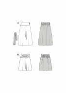 Modeldrawing of sewing pattern Burda 5653 for high...