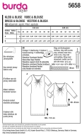 Sewing pattern jersey dress with gathers at the neckline also as a shirt Burda 5658