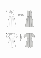Modeldrawing of sewing pattern Burda 5668 for summery...