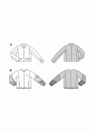 Modeldrawing of sewing pattern Burda 5671 for short misses jacket blouson jacket with patch pockets