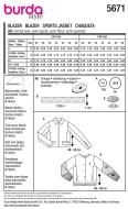 Sewing pattern misses jacket blouson jacket with patch pockets Burda 5671