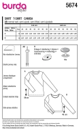 Sewing pattern misses shirt with side cut out Burda 5674