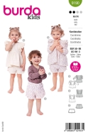 Envelope sewing pattern shows a cute girls dress with...