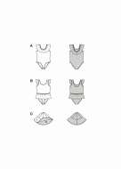 Modeldrawing of sewing pattern Burda 9193 for sweet girls...