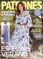 Patrones 482 Titelbild mit floralem Stufenkleid und 152...