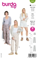 Schnittmusterhülle zeigt eine legere Bequemhose mit...