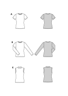 Modellzeichnung für das Schnittmuster 5594 von Burda für ein einfaches Damenshirt, T-Shirt, Longsleeve, Rolli