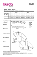 Schnittmuster feminine Damenbluse mit Schulterpasse Burda 5597 Gr. 36-48