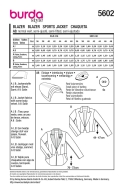 Schnittmuster figurbetonender Damenblazer mit schmalen Ärmeln Burda 5602 Gr. 36-48
